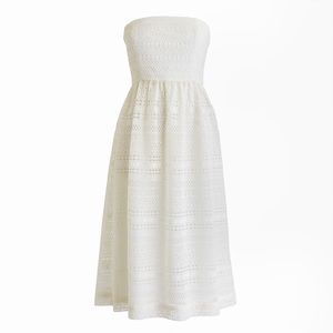 J. Crew Strapless Dress in Mixed Lace